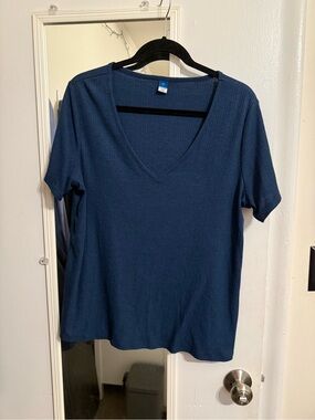 Old Navy Ribbed V-Neck Tee - Navy